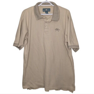 Vintage Big Dogs Collared Cream Textured Fabric Golf Polo Men's XL